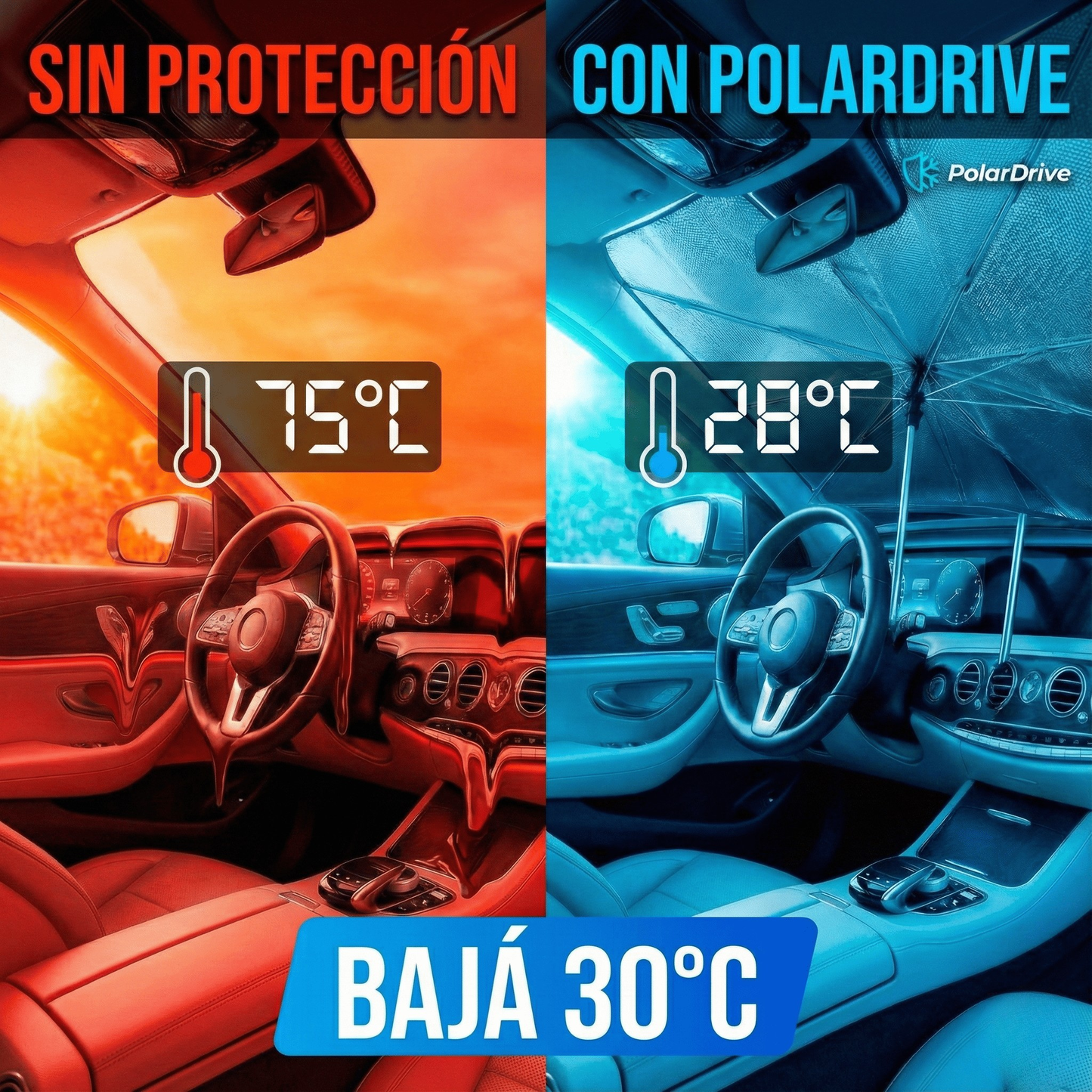 Parasol Plegable Pro con Protección UV para Auto